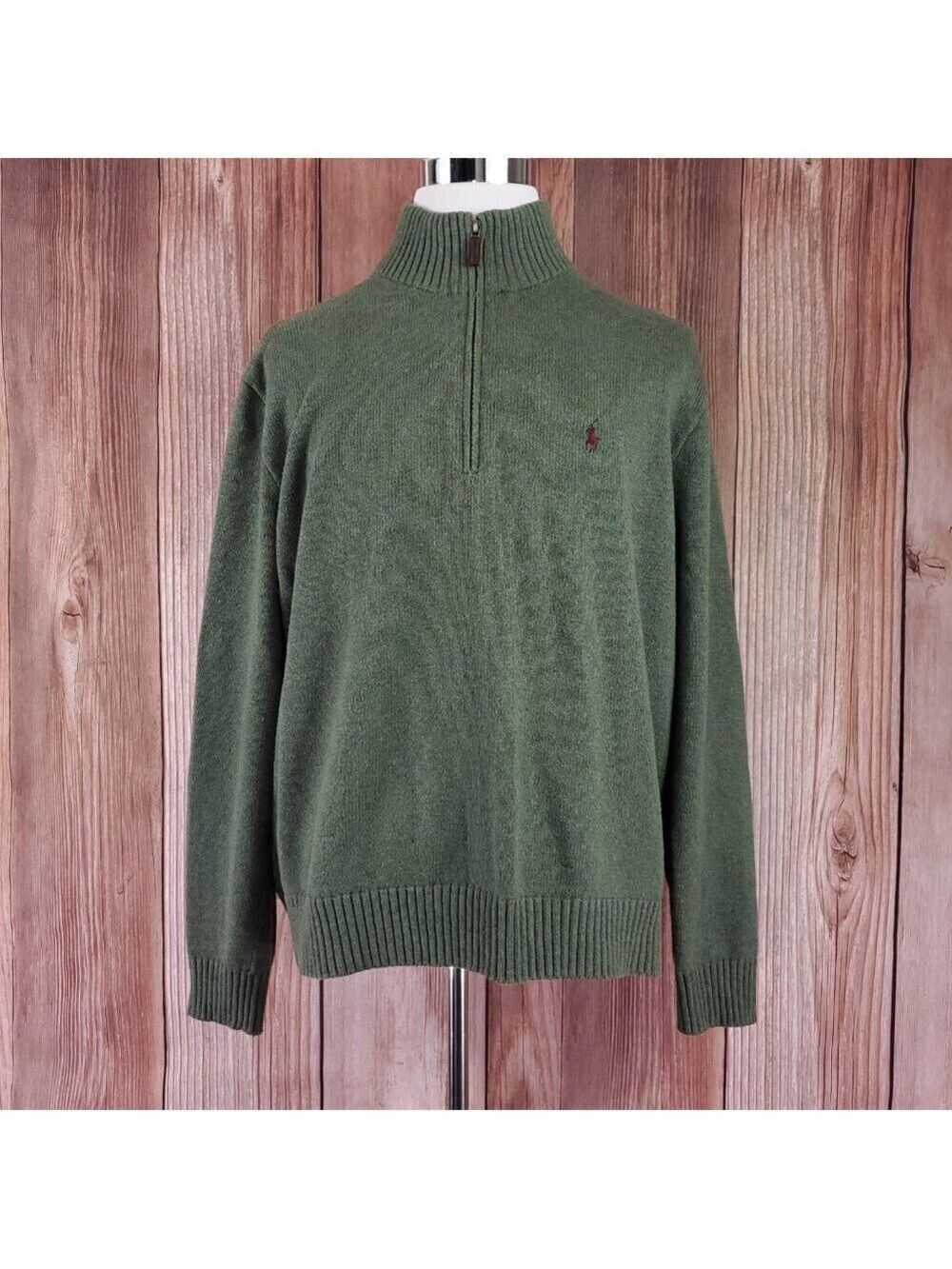 Vintage Polo by Ralph Lauren Mens XXL 1/4 Zip Pullover Sweater Mock Neck Pony